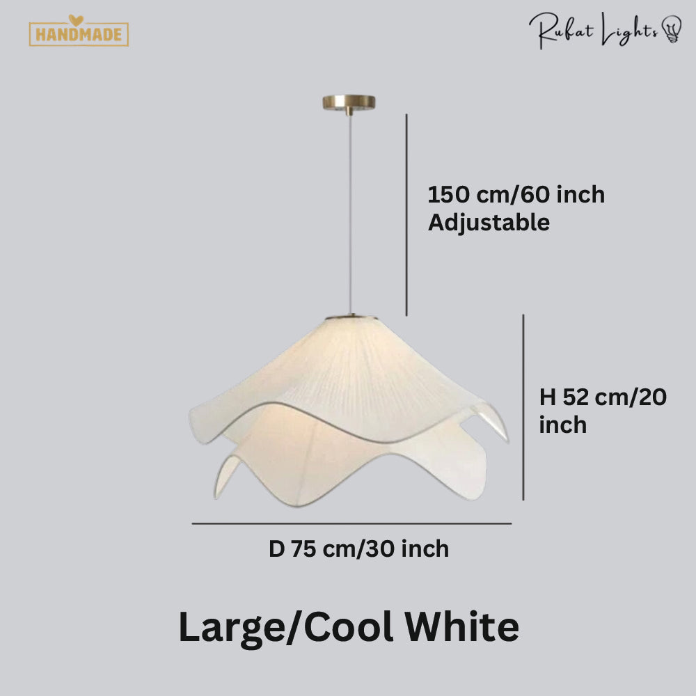 Nordic French Art Pleated Fabric Petal Chandeliers