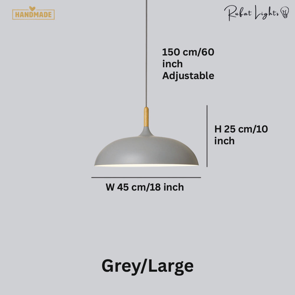 Minimalist Wood & Aluminum Pendant Light