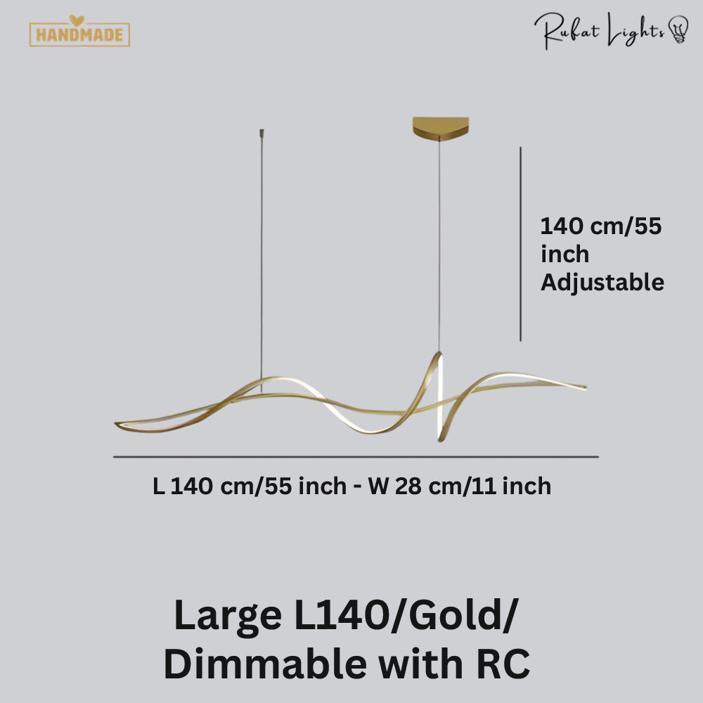 Aluminum Ribbon Shape LED Chandelier