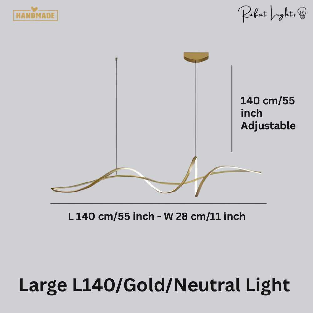 Aluminum Ribbon Shape LED Chandelier