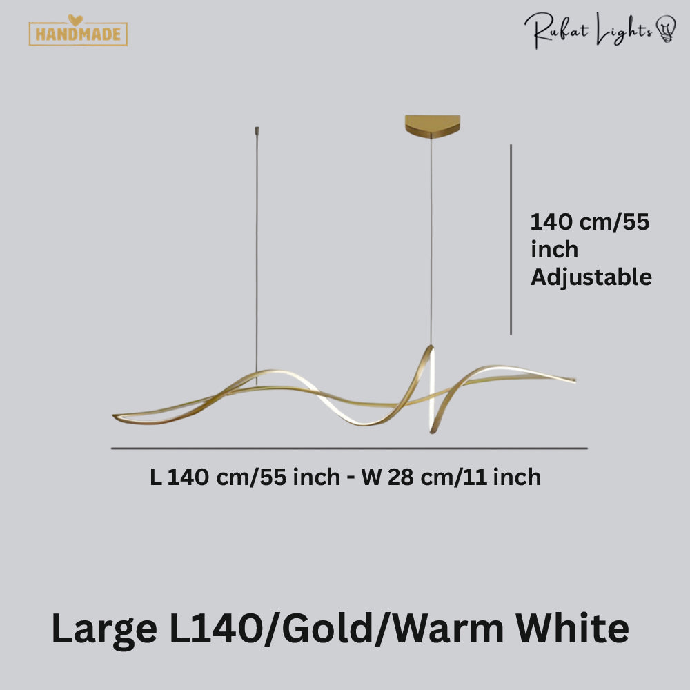Aluminum Ribbon Shape LED Chandelier