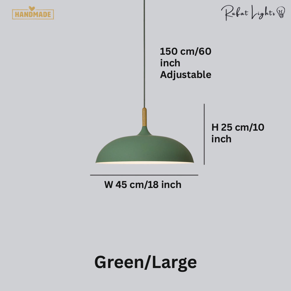 Minimalist Wood & Aluminum Pendant Light