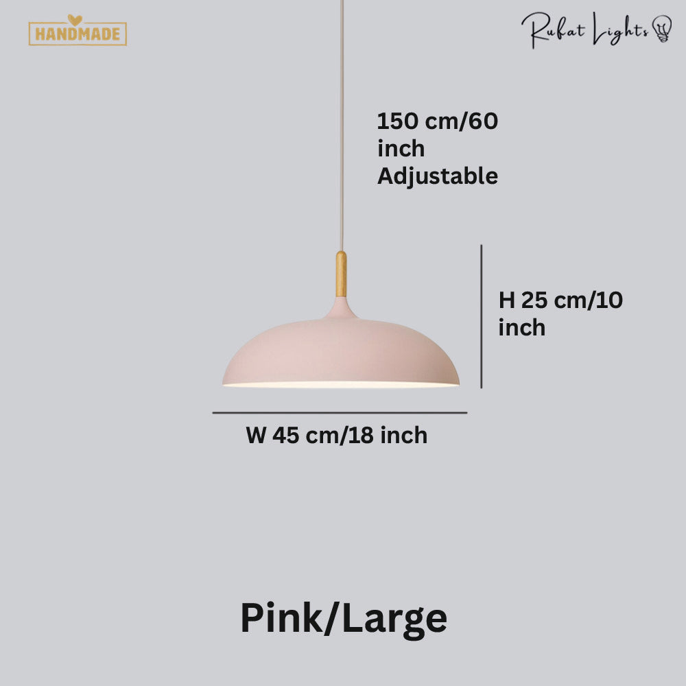 Minimalist Wood & Aluminum Pendant Light