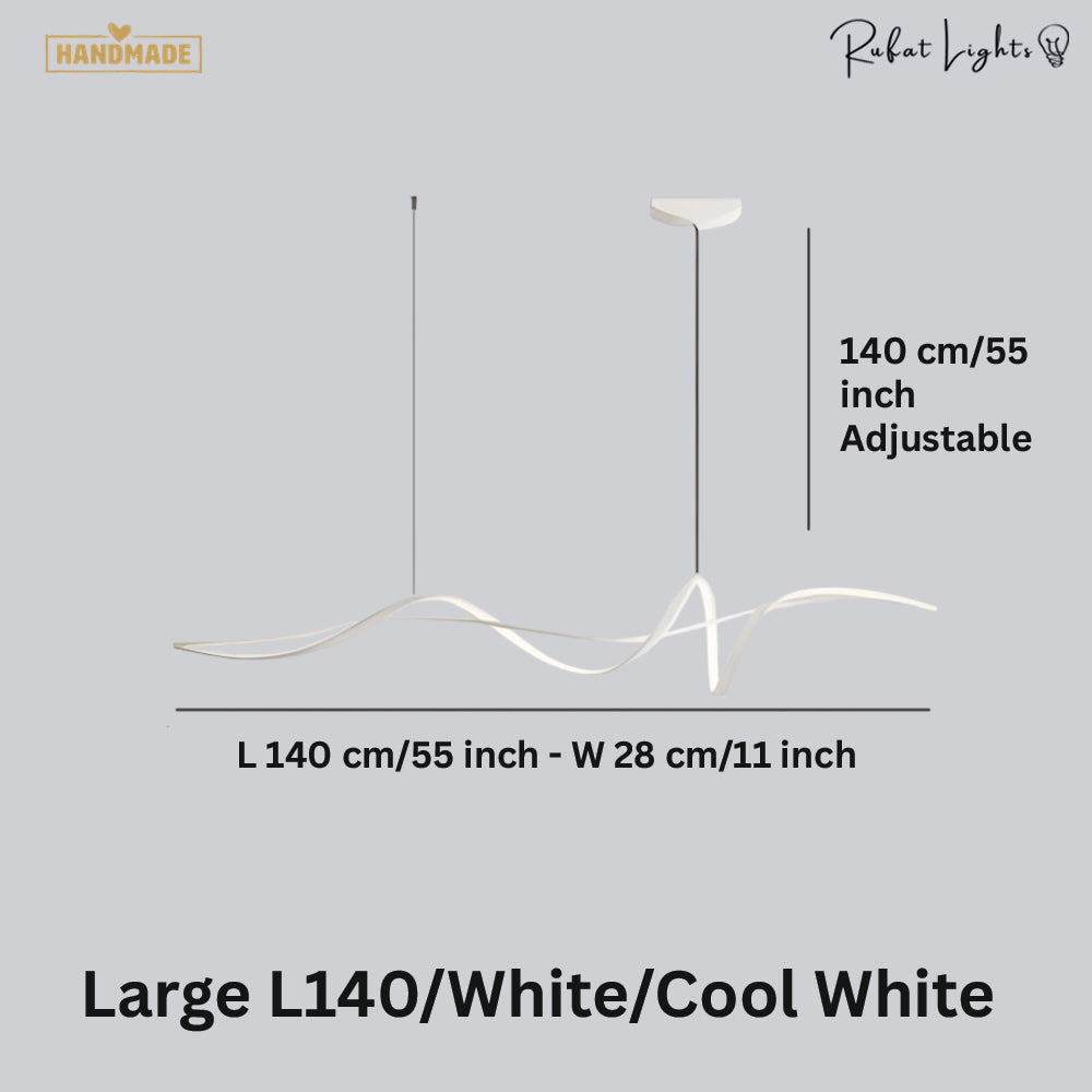 Aluminum Ribbon Shape LED Chandelier