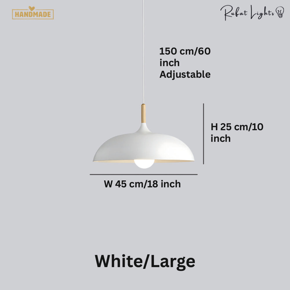 Minimalist Wood & Aluminum Pendant Light