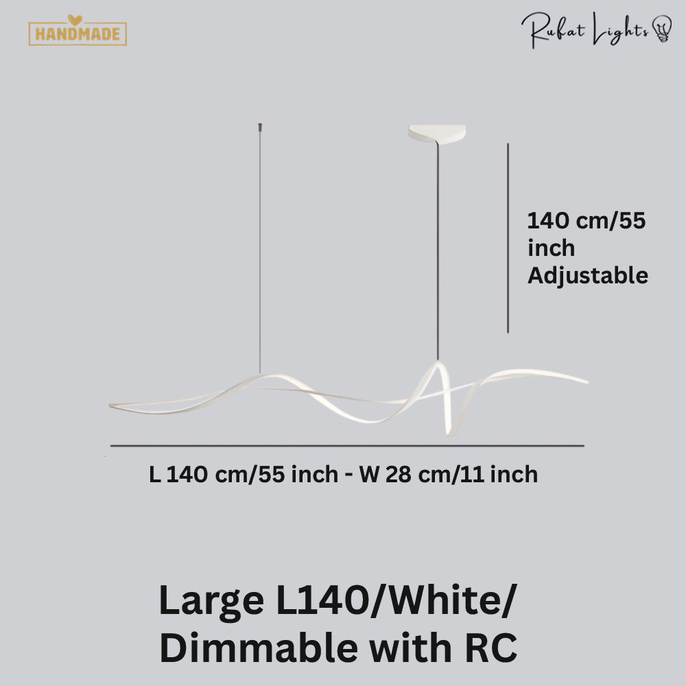 Aluminum Ribbon Shape LED Chandelier