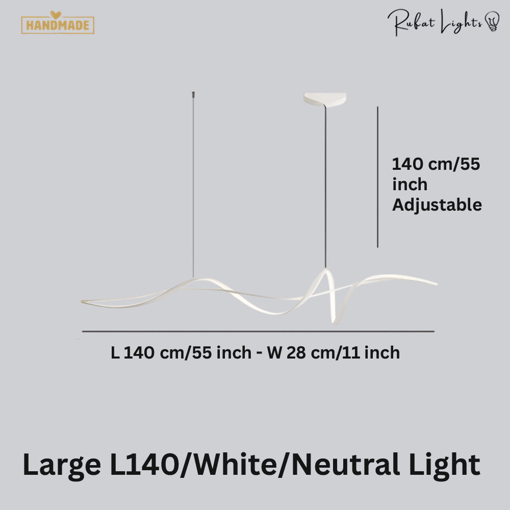 Aluminum Ribbon Shape LED Chandelier
