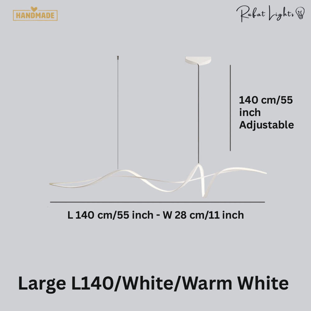 Aluminum Ribbon Shape LED Chandelier