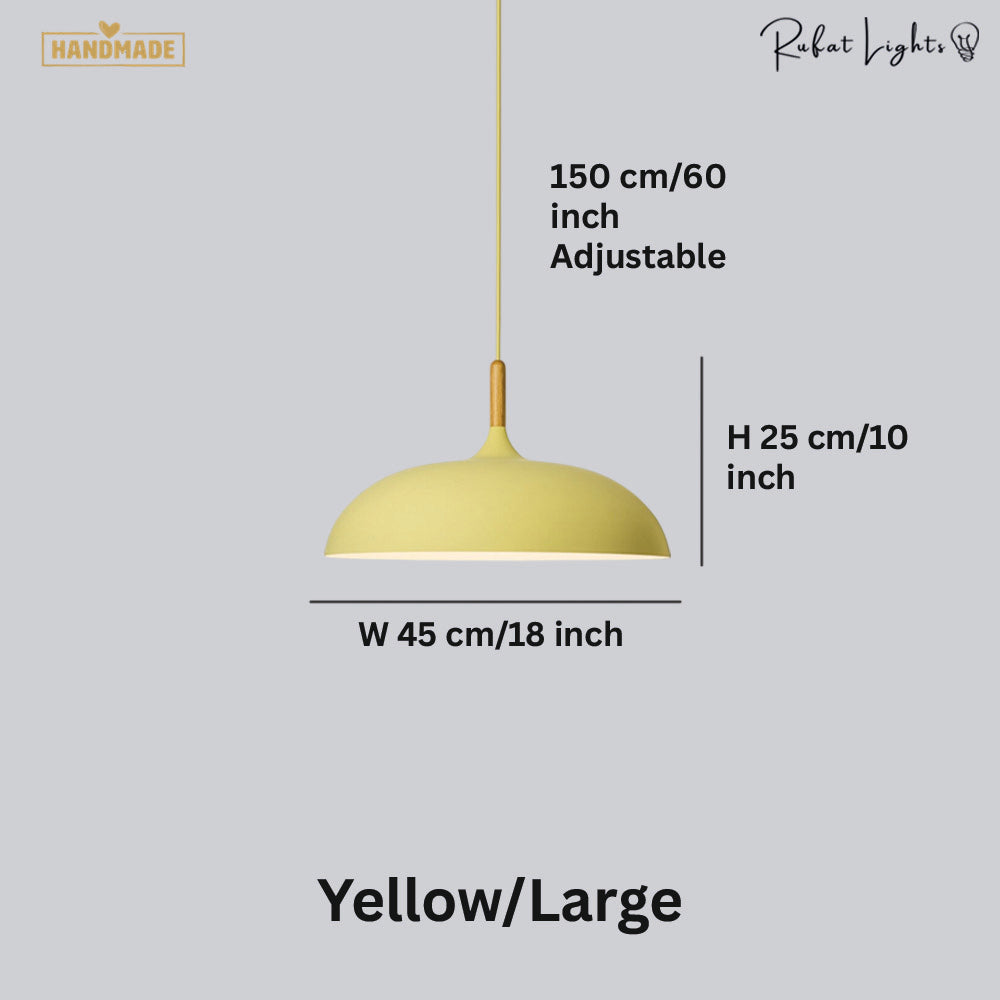 Minimalist Wood & Aluminum Pendant Light