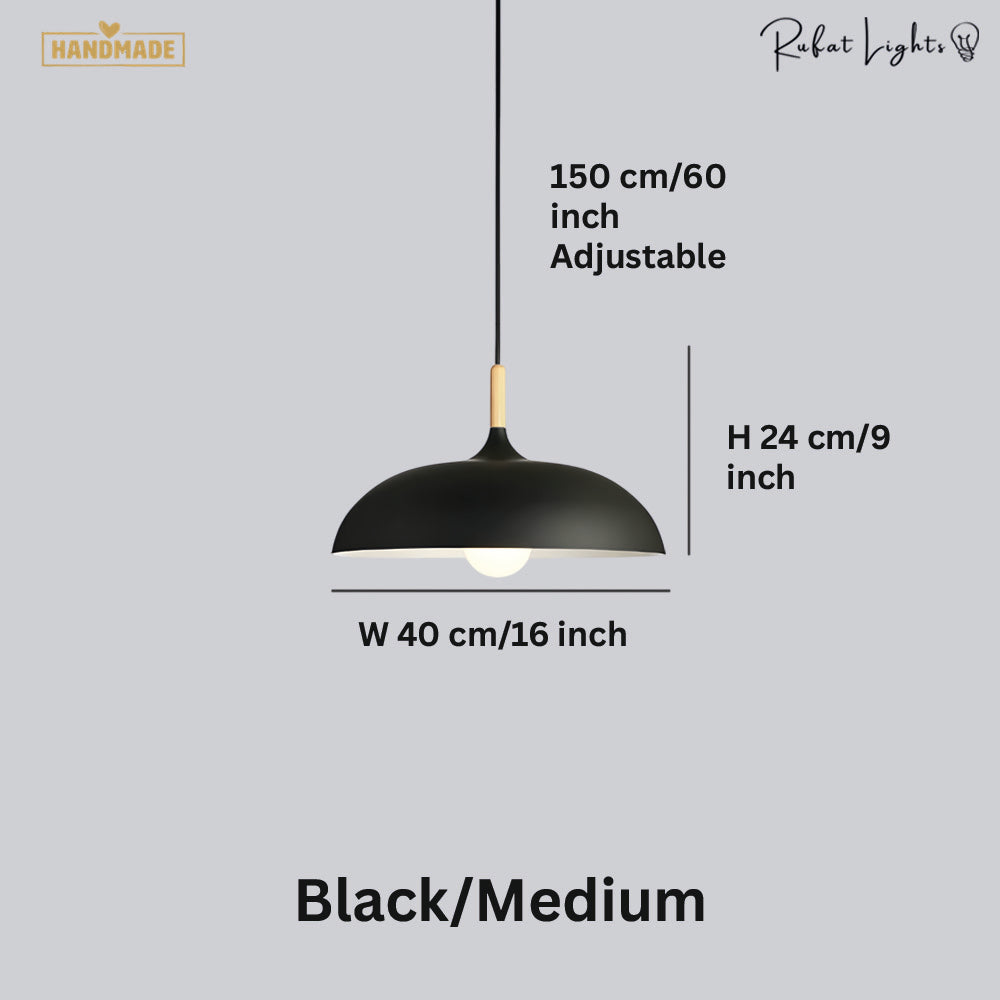 Minimalist Wood & Aluminum Pendant Light