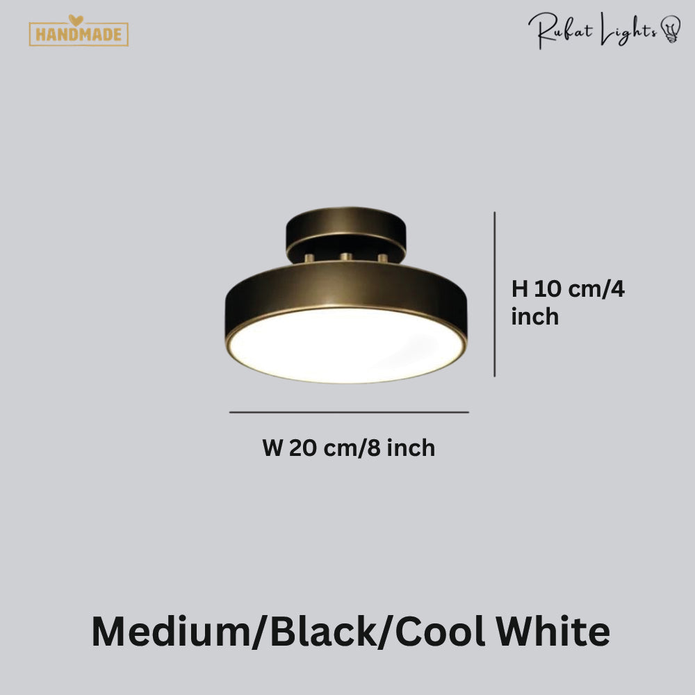 Round Copper Golden Ceiling Lamp