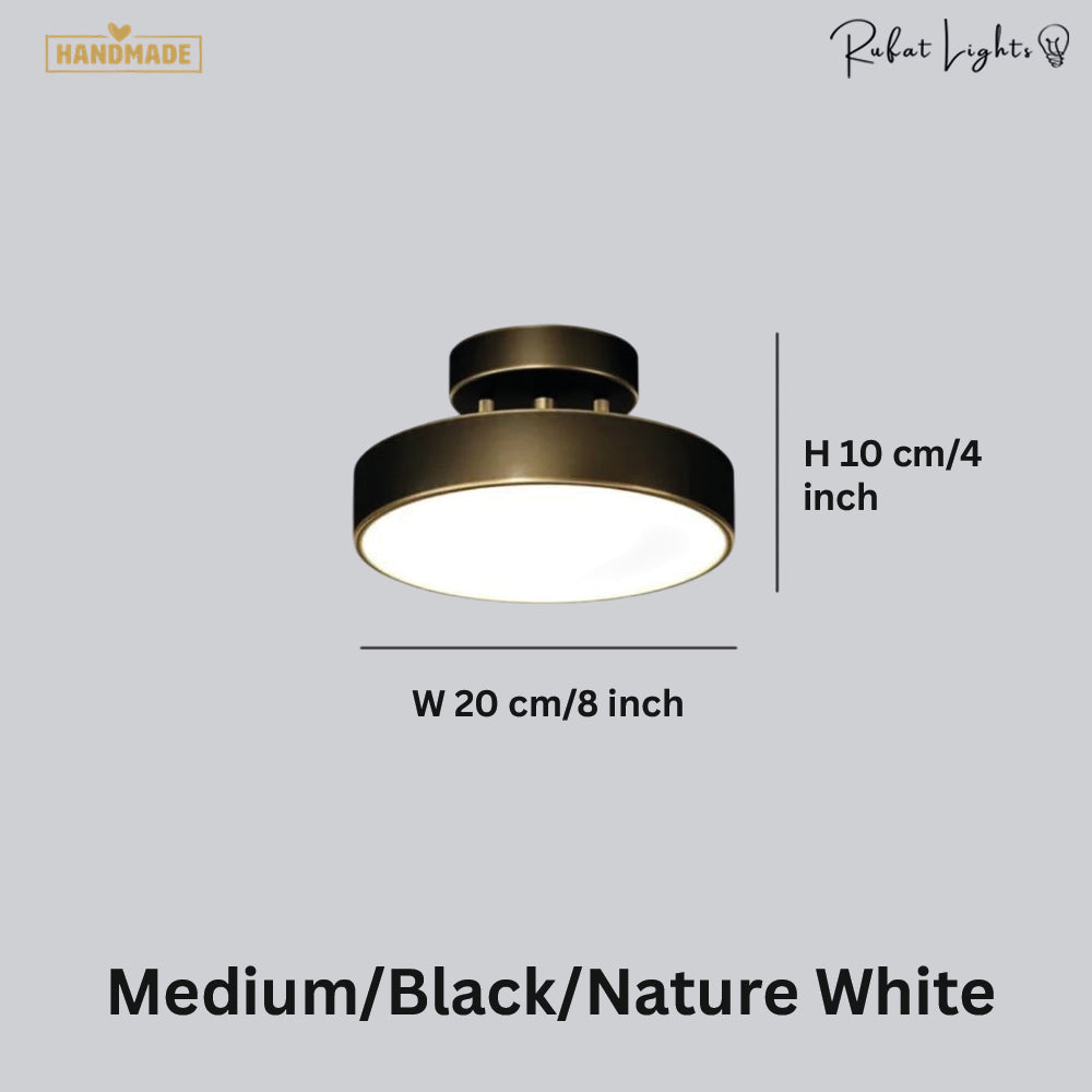 Round Copper Golden Ceiling Lamp