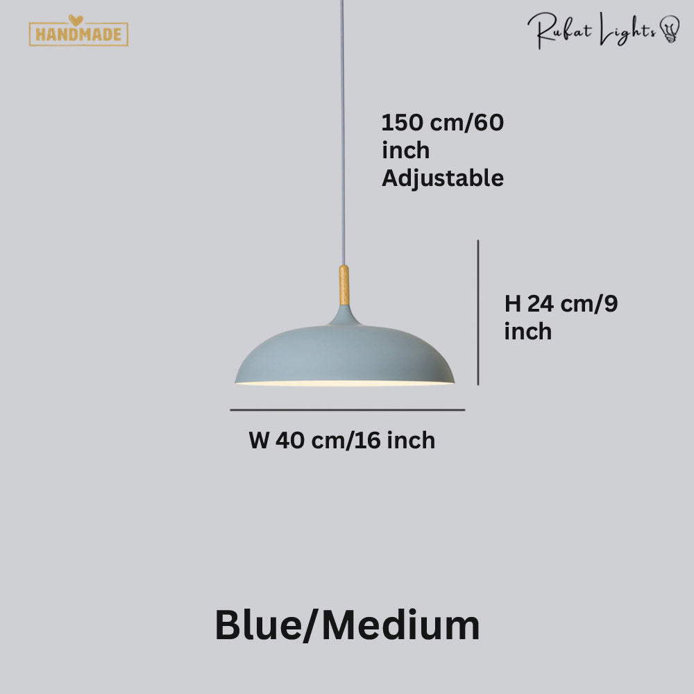 Minimalist Wood & Aluminum Pendant Light
