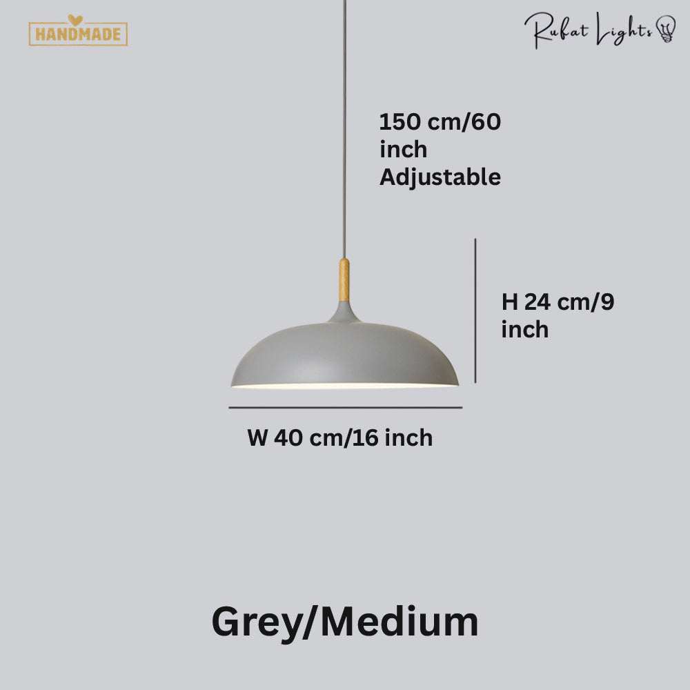 Minimalist Wood & Aluminum Pendant Light