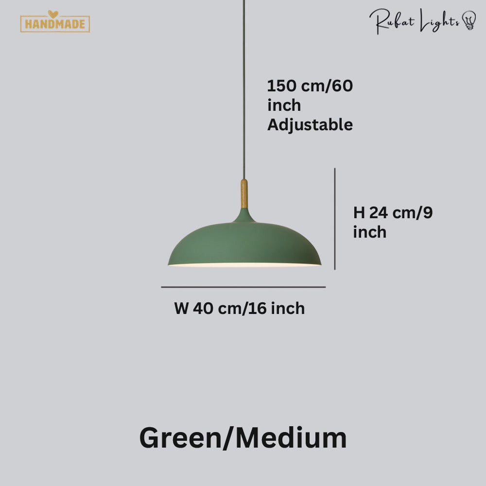 Minimalist Wood & Aluminum Pendant Light