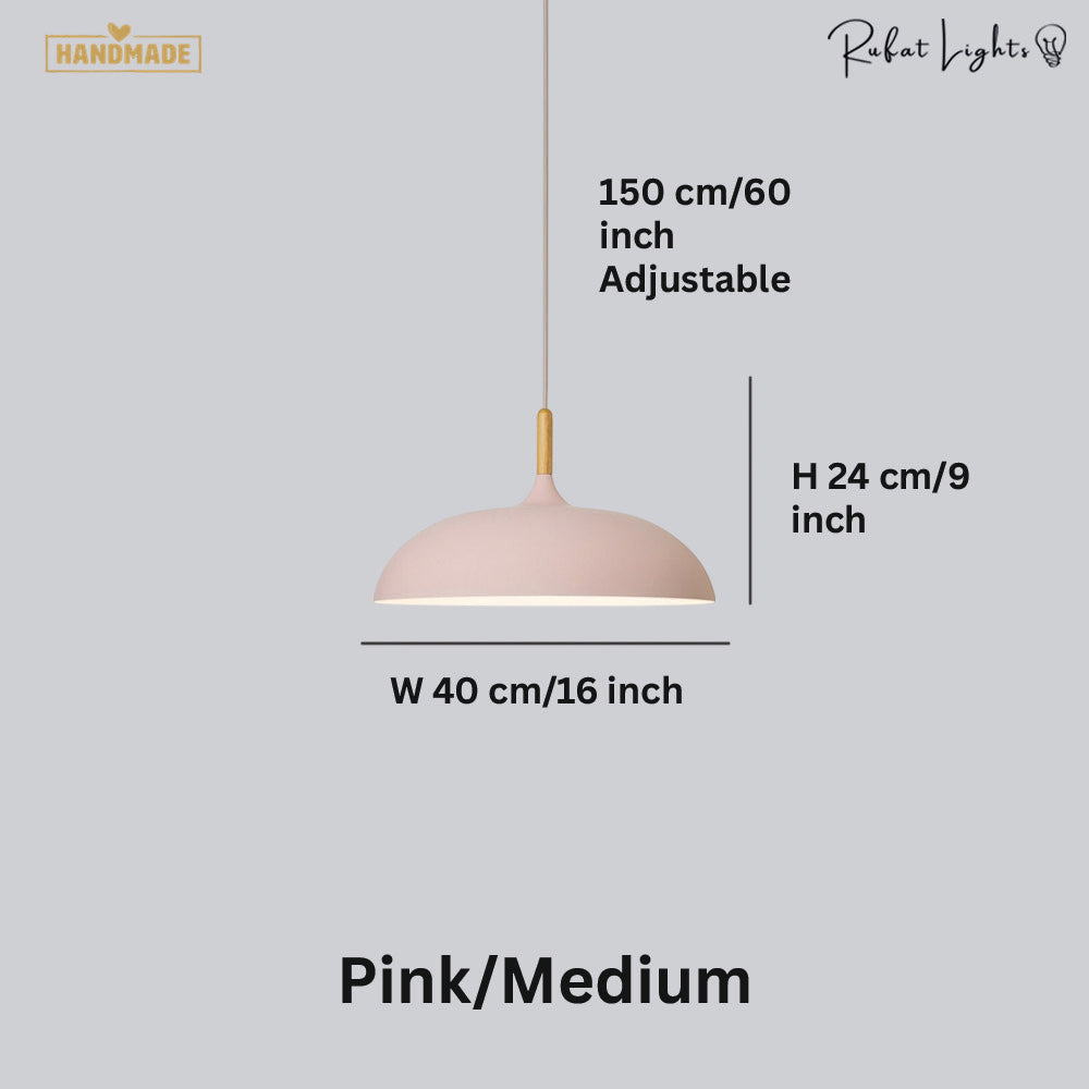Minimalist Wood & Aluminum Pendant Light