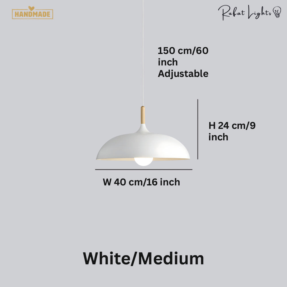 Minimalist Wood & Aluminum Pendant Light