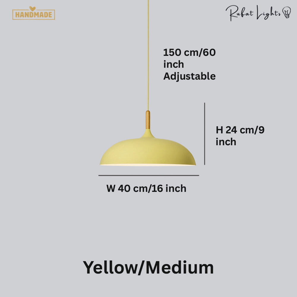 Minimalist Wood & Aluminum Pendant Light