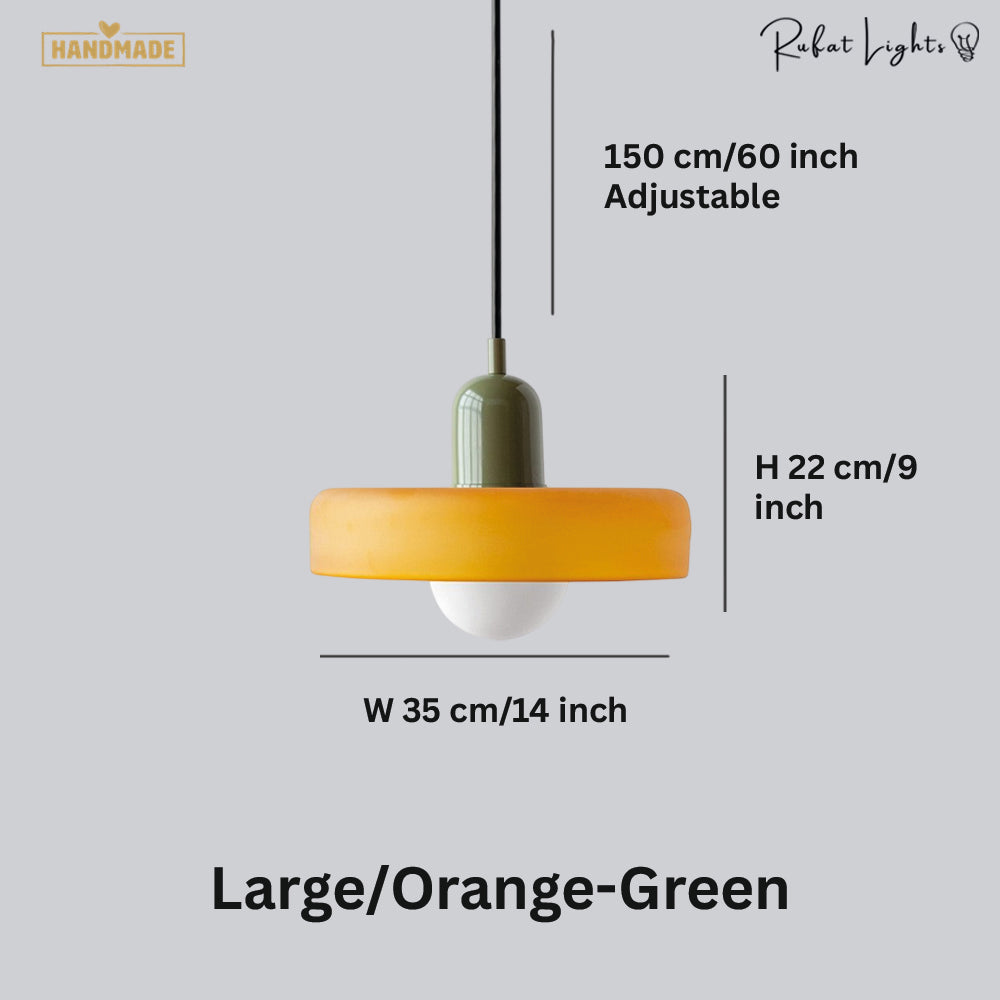 Vintage Scandinavian Glass Pendant Light
