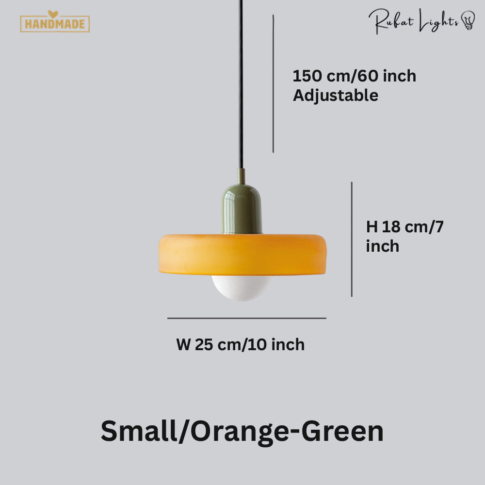 Vintage Scandinavian Glass Pendant Light