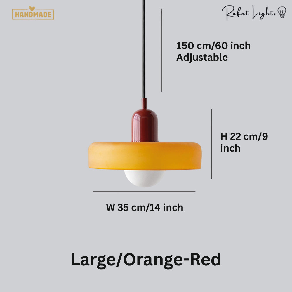 Vintage Scandinavian Glass Pendant Light