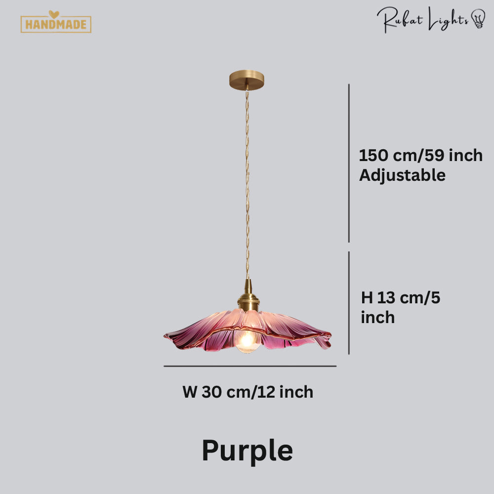 Vintage Floral Glass Pendant Light