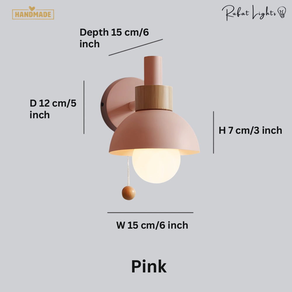 Colorful Wood Globe Wall Lamps