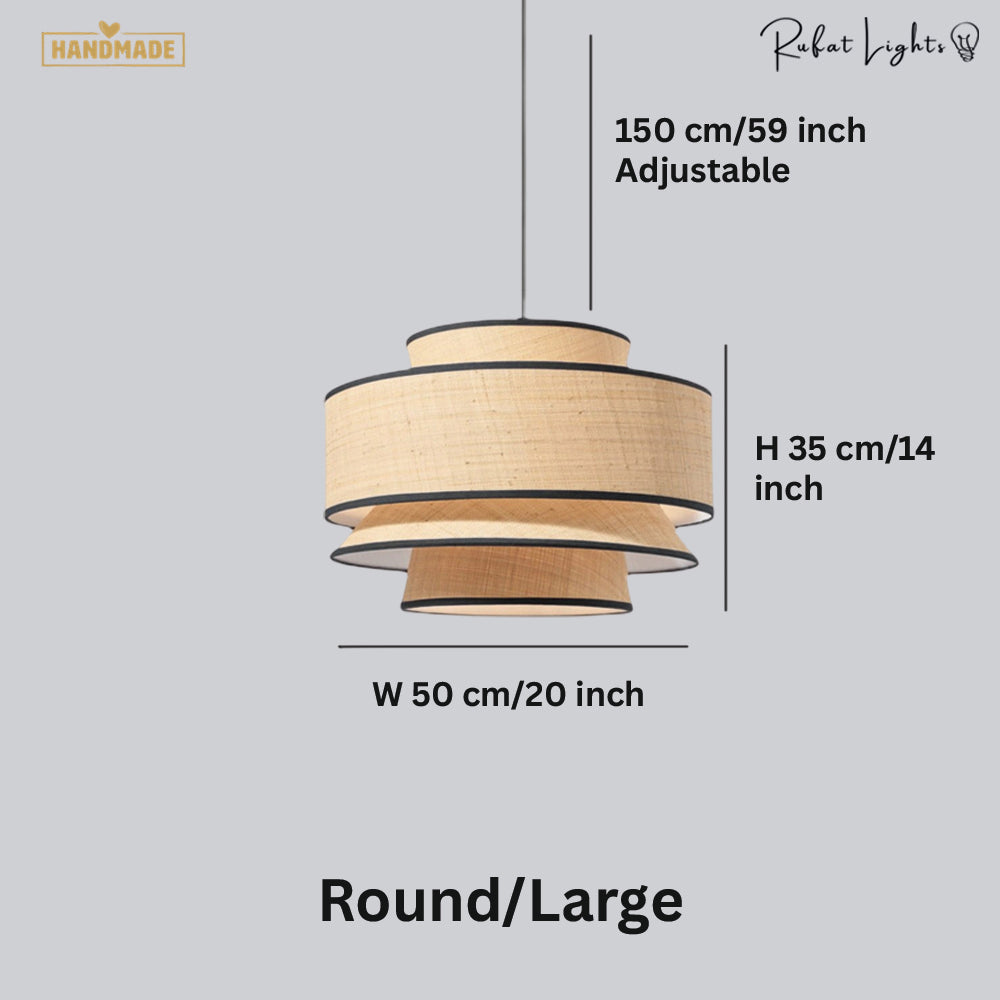 Contemporary LED Rattan Pendant Lights