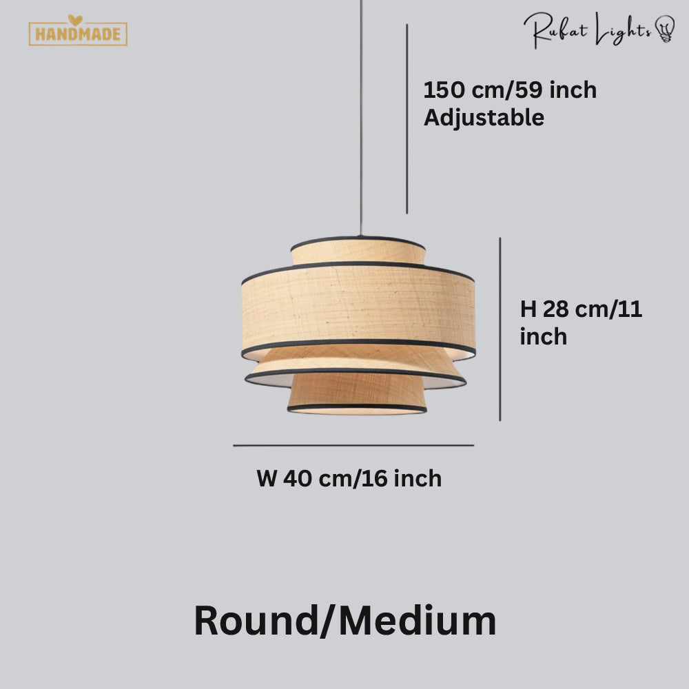 Contemporary LED Rattan Pendant Lights