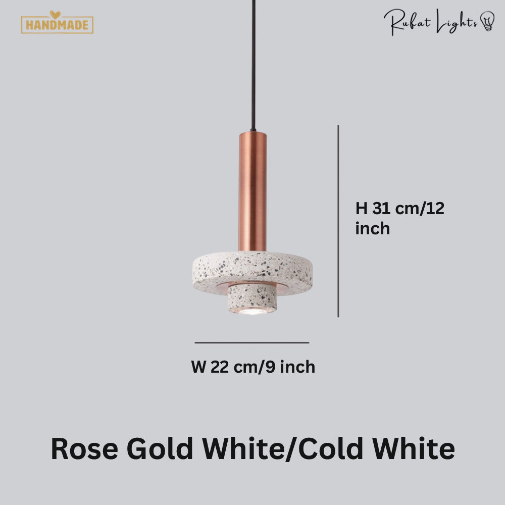 Natural Marble Stone Aluminum Pendant Light