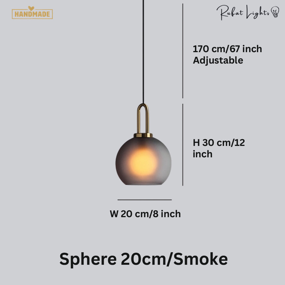 Sphere Glass & Cylindrical Edison Glass Pendant