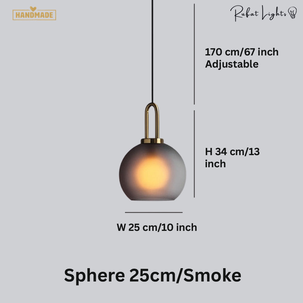 Sphere Glass & Cylindrical Edison Glass Pendant