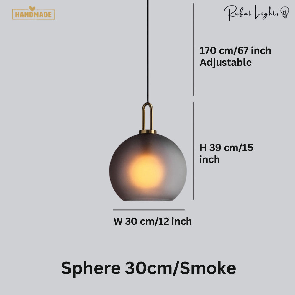 Sphere Glass & Cylindrical Edison Glass Pendant