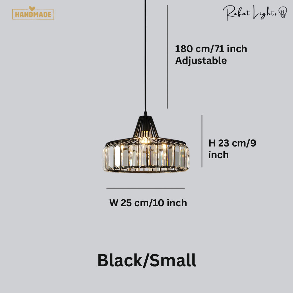 Contemporary Circular Crystal Pendant Light