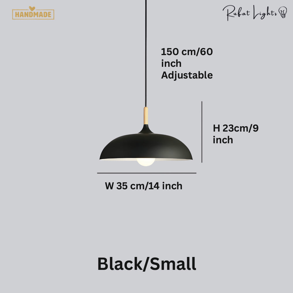 Minimalist Wood & Aluminum Pendant Light