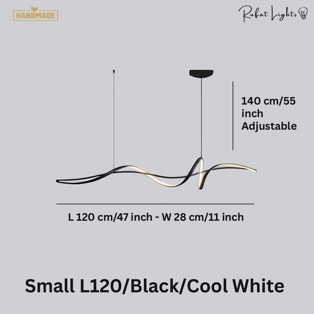 Aluminum Ribbon Shape LED Chandelier