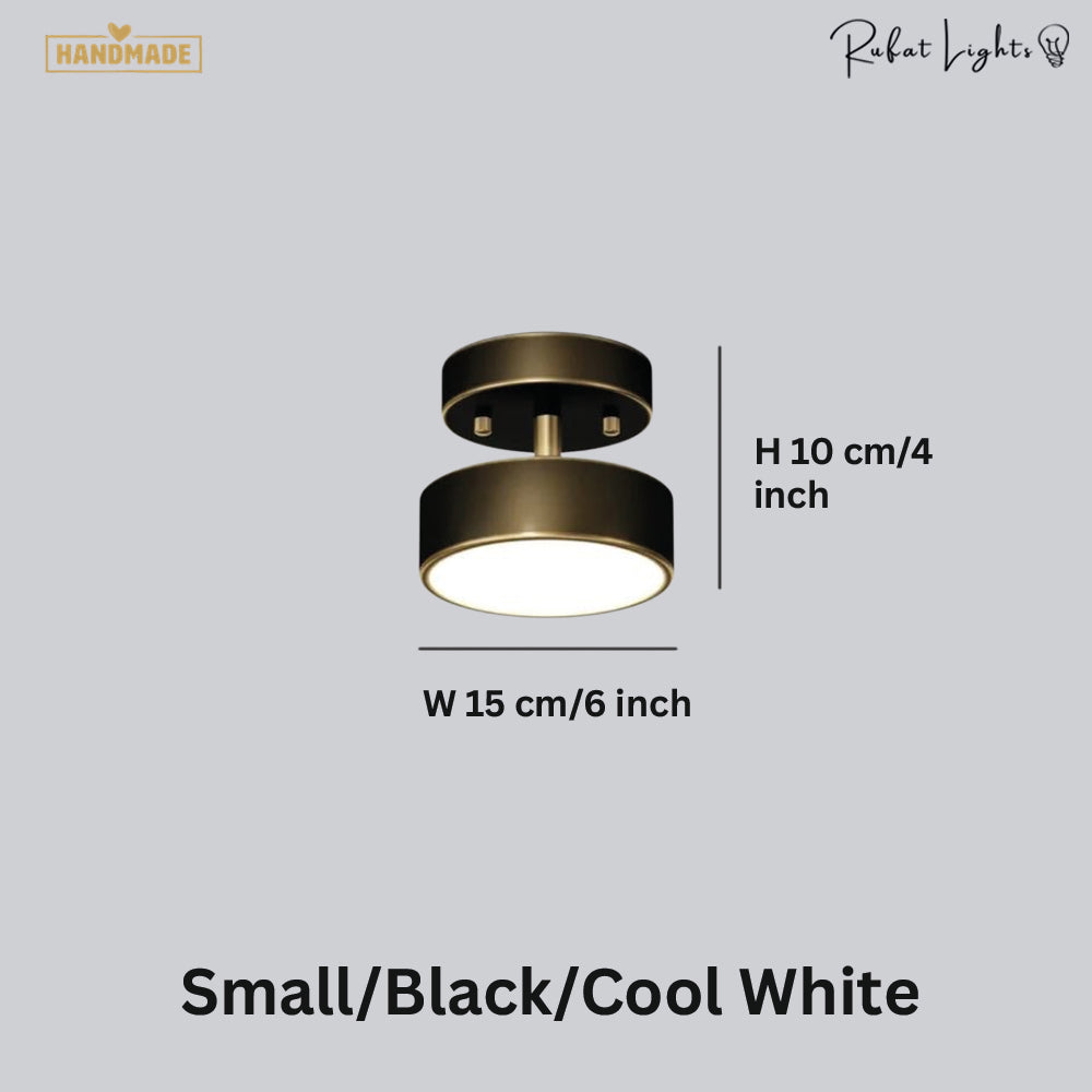 Round Copper Golden Ceiling Lamp