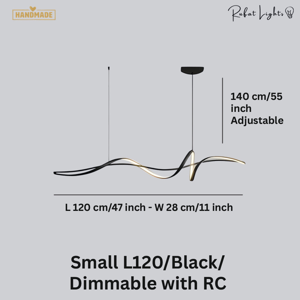 Aluminum Ribbon Shape LED Chandelier