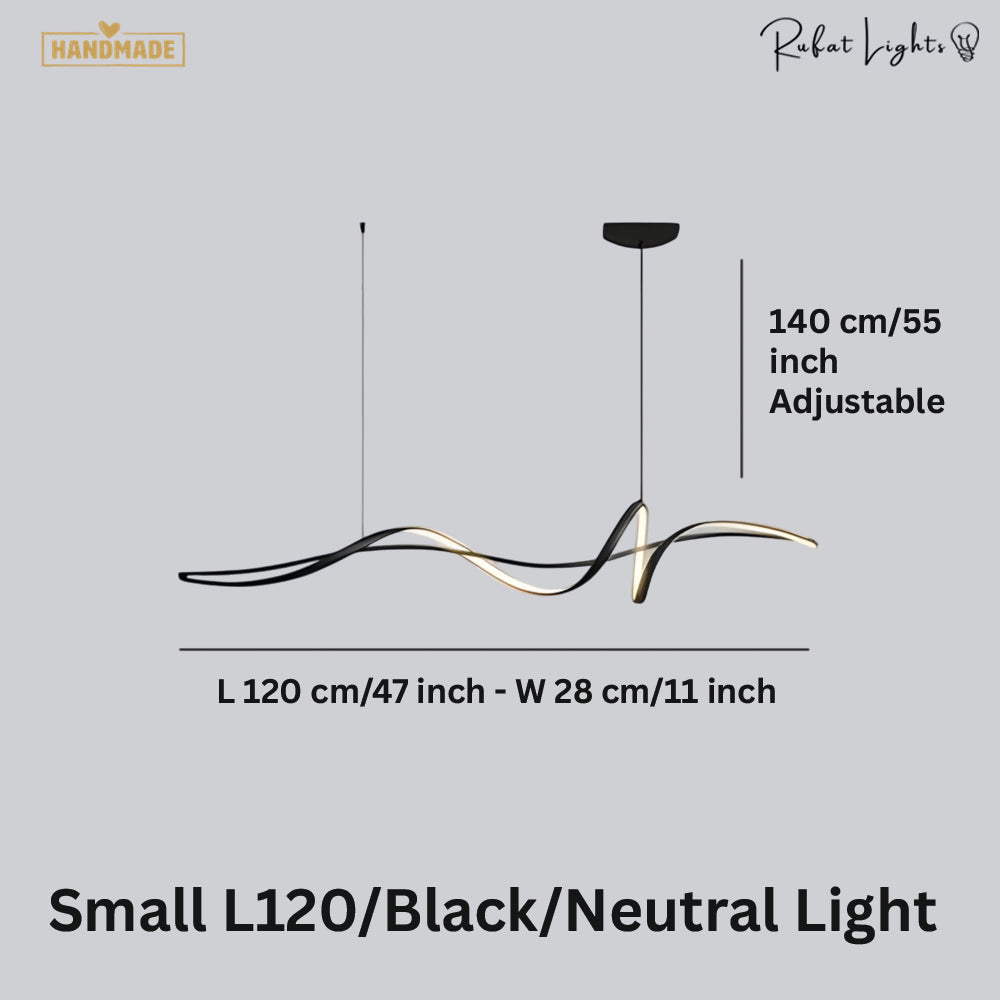 Aluminum Ribbon Shape LED Chandelier