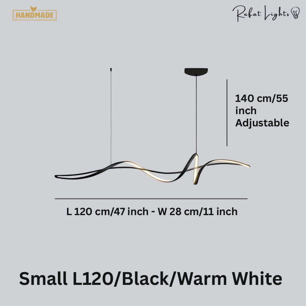 Aluminum Ribbon Shape LED Chandelier