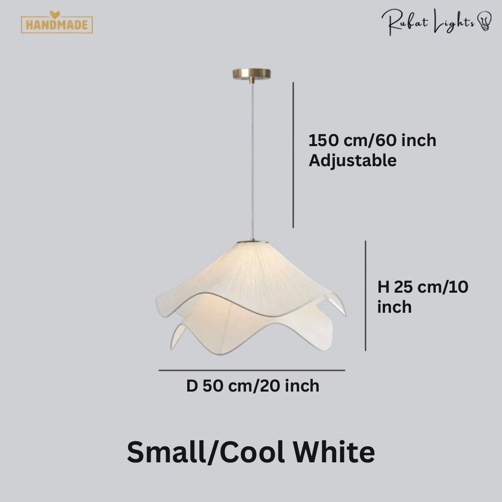 Nordic French Art Pleated Fabric Petal Chandeliers