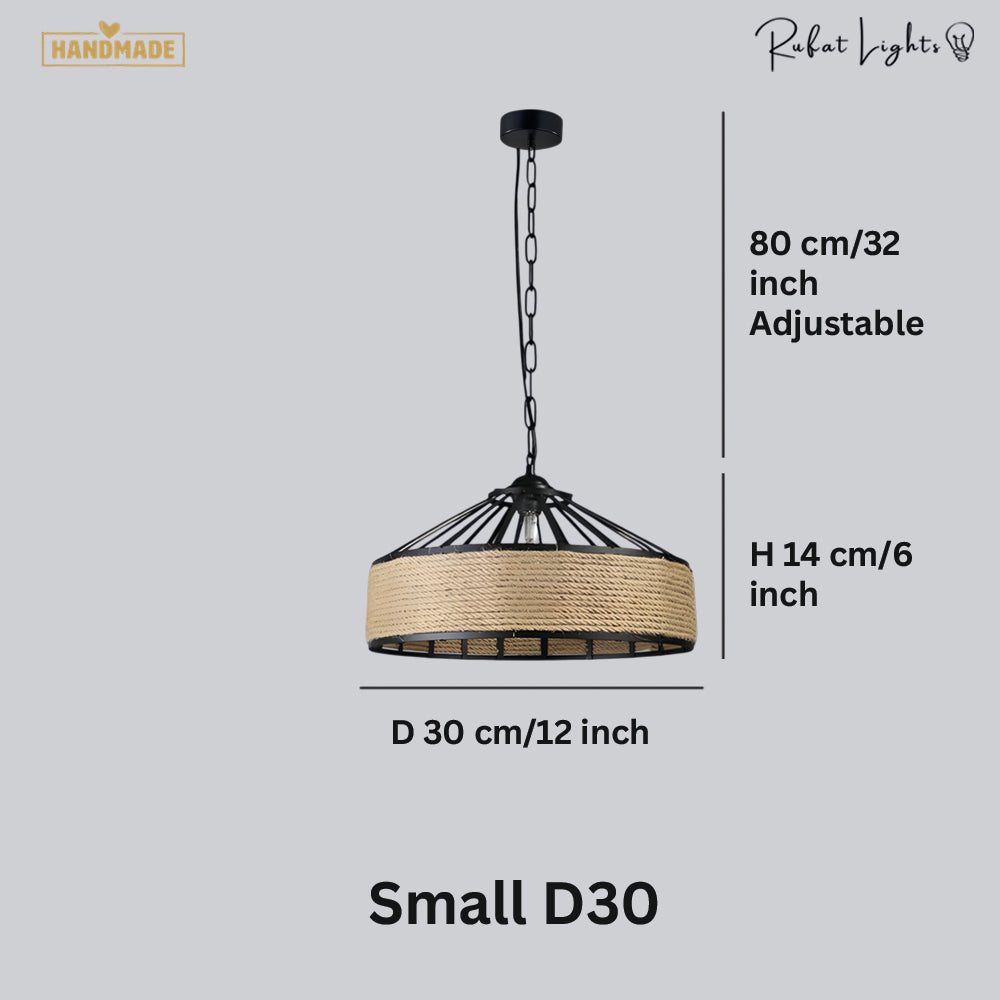 Iron Hand Braiding Rope Pendant Light