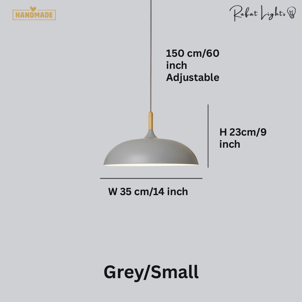 Minimalist Wood & Aluminum Pendant Light