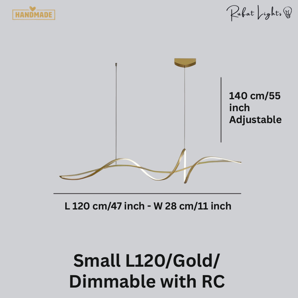 Aluminum Ribbon Shape LED Chandelier