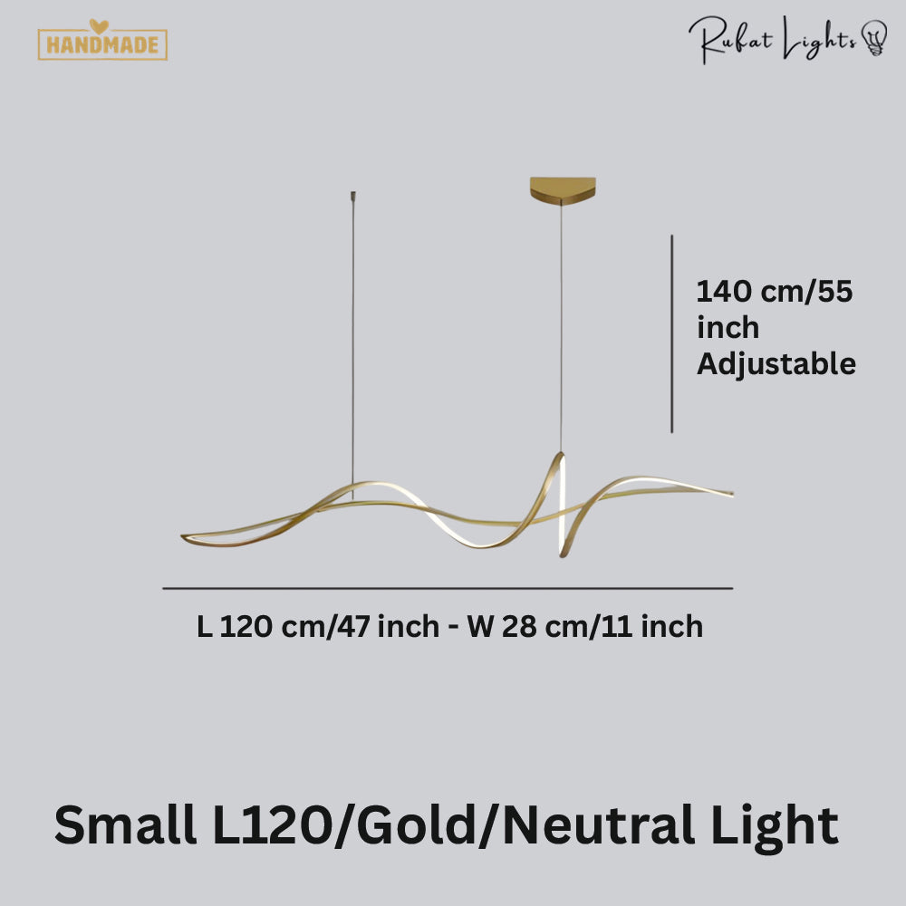 Aluminum Ribbon Shape LED Chandelier