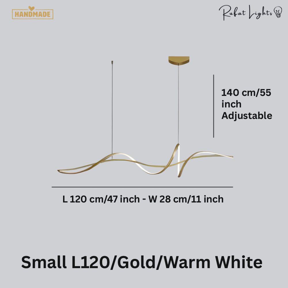 Aluminum Ribbon Shape LED Chandelier