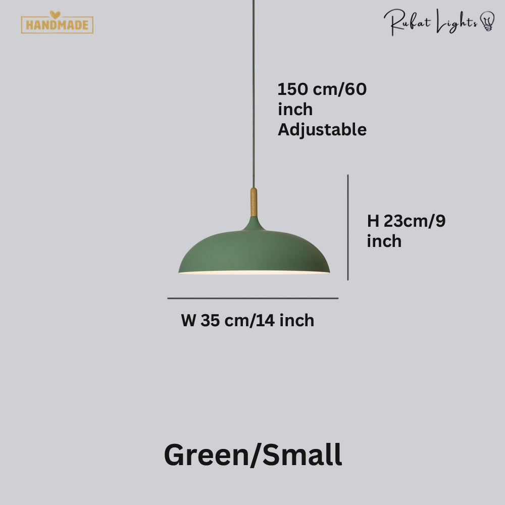 Minimalist Wood & Aluminum Pendant Light