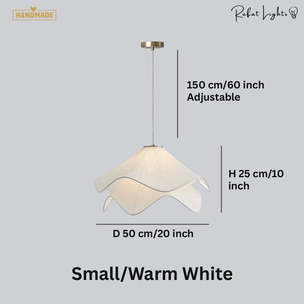 Nordic French Art Pleated Fabric Petal Chandeliers