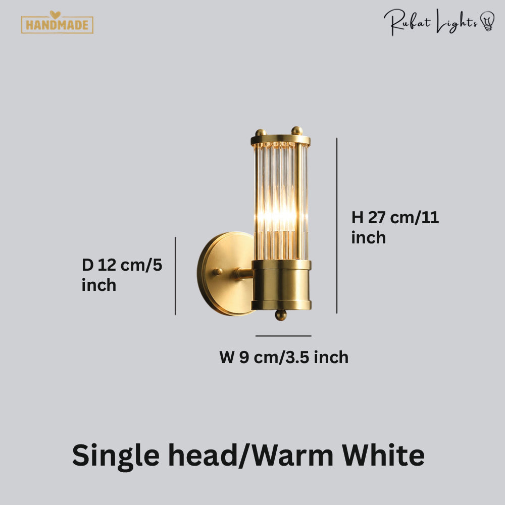 Luxury Crystal Gold Glass Rod Wall Lamps