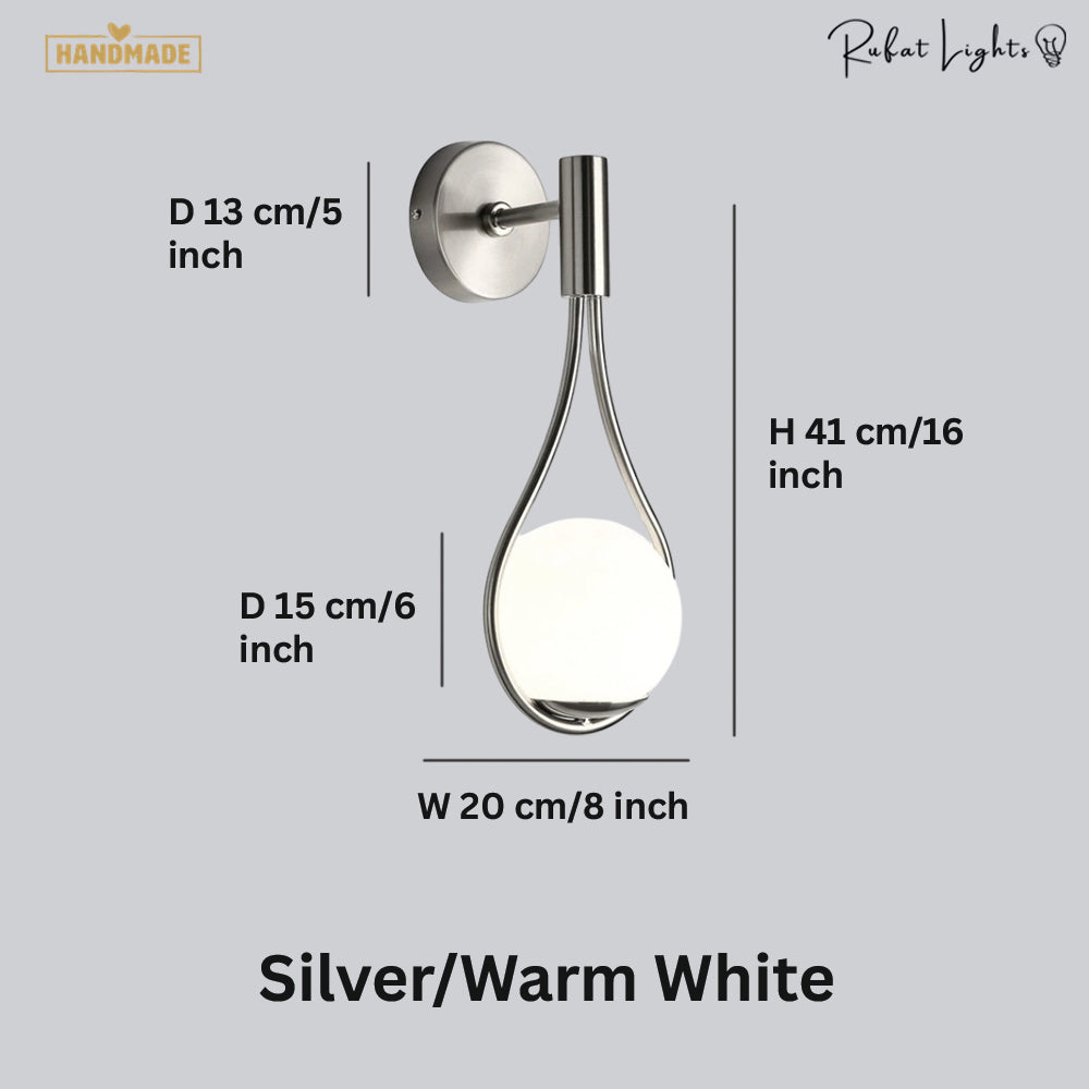 Metal Casing Glass Ball Wall Light